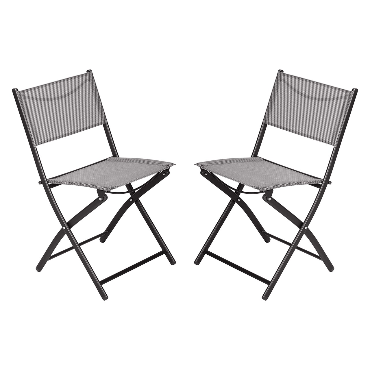 Merrick Lane Bardwell Set of 2 Versatile Flex Comfort Indoor/Outdoor Fold Chairs with Metal Frames